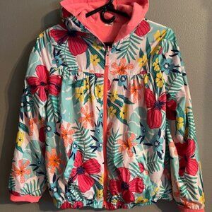 This Girls Floral Print Cat & Jack Lightweight Reversable Jacket in Size XL (14/